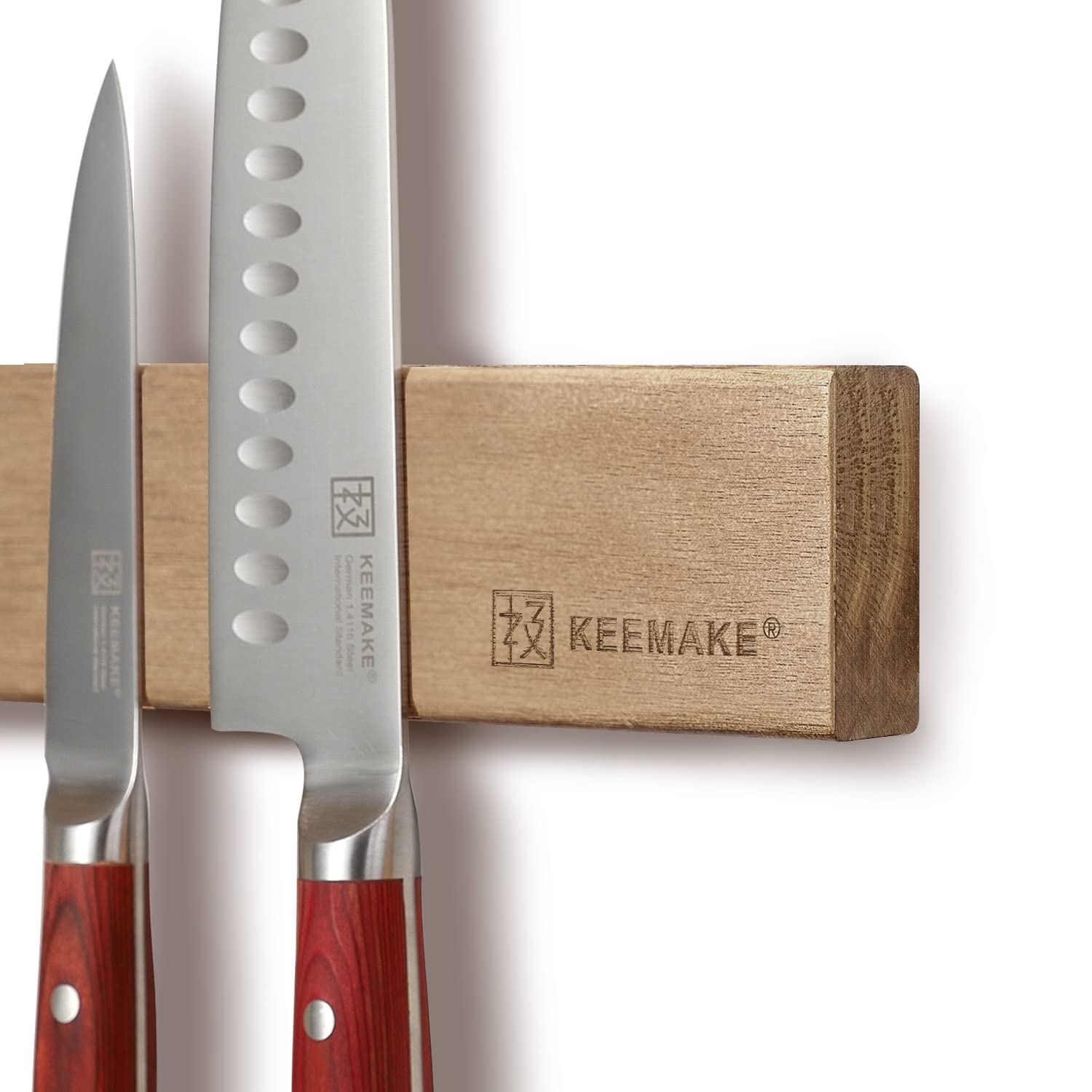 Magnetic Knife Strip - Keemake tempat pisau MAGNET สำหรับแถบแม่เหล็กติดผนังแข็งแรงที่ยึดมีดไม้กระถินเป็นแม่เหล็กติดผนังแถบมีดครัว
