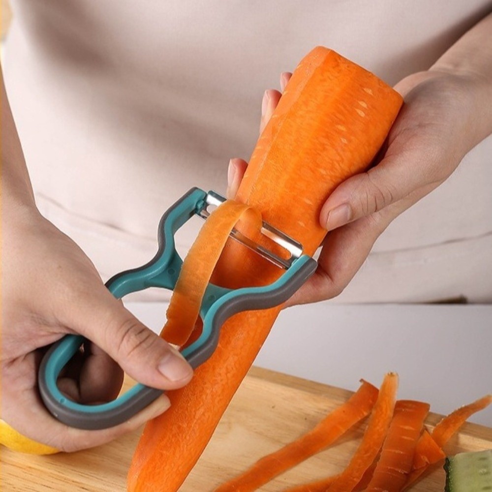 Vegetable Kitchen Gadgets - ที่ปอกผักสแตนเลส 3 ชิ้น ด้ามจับตามหลักสรีรศาสตร์ ใบมีดคม ที่ปอกผลไม้