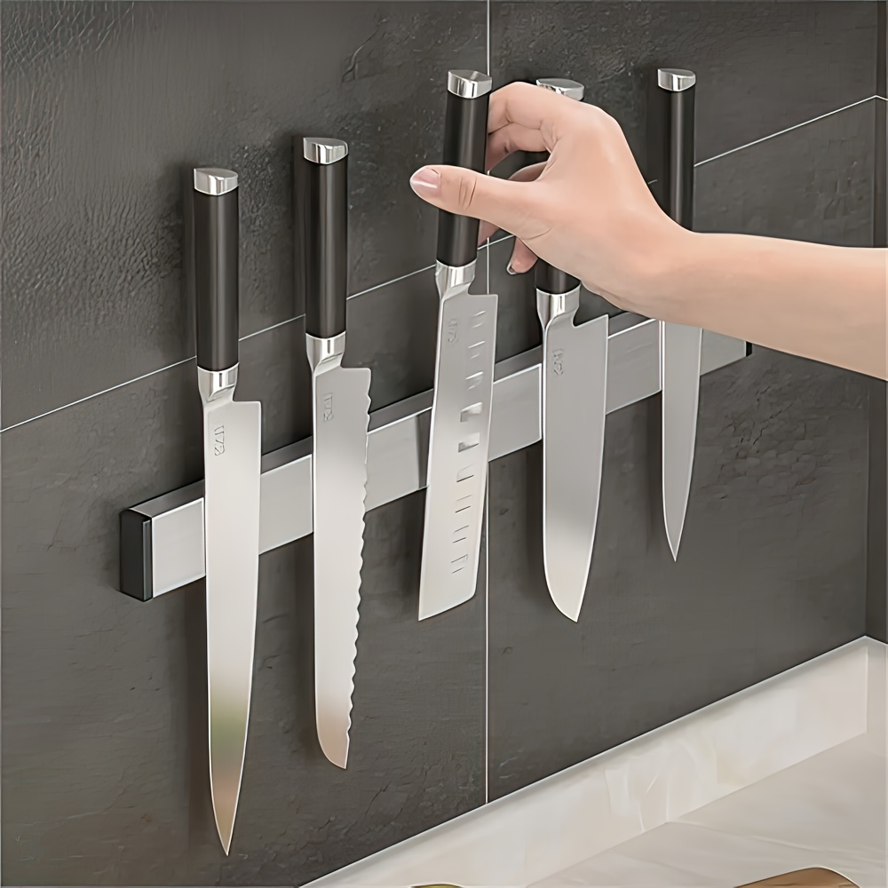Magnetic Knife Strip - 1 PC ผู้ถือมีดแม่เหล็กสําหรับมีดแม่เหล็กแถบแม่เหล็กที่มีประสิทธิภาพมีด Rack สําหรับห้องครัวสแตนเลสมีดผู้ถือ Rack