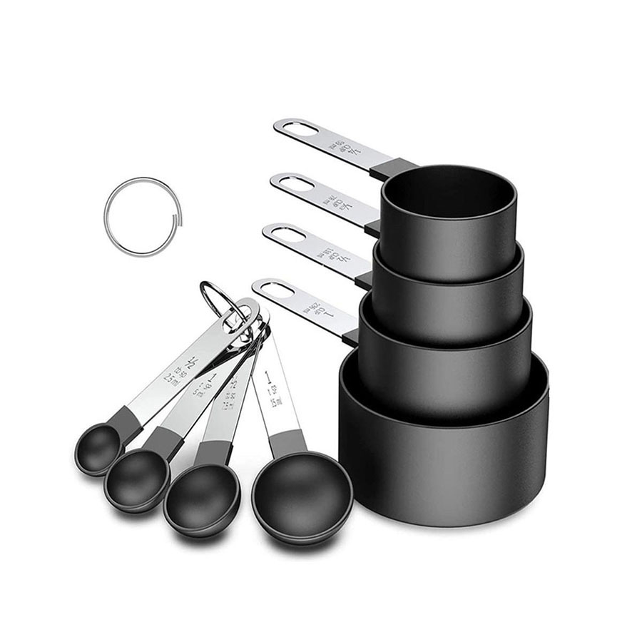 Kitchen Gadgets Pakistan - 4 ชิ้น/8 ชิ้นถ้วยตวงพลาสติกชุดช้อนสแตนเลสครัวเบเกอรี่เครื่องมืออุปกรณ์เสริมเครื่องชั่งน้ําหนัก Gadgets