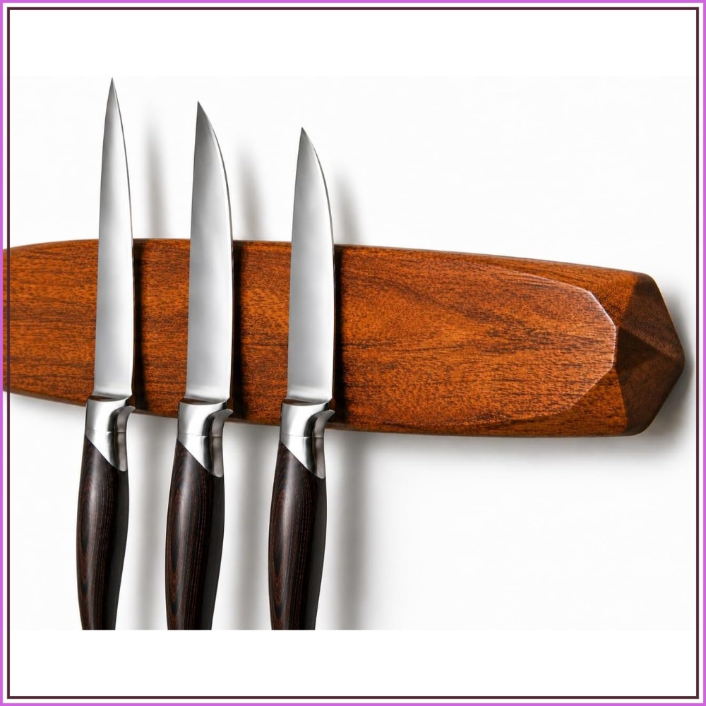 Magnetic Knife Strip - ที่แขวนมีดแม่เหล็ก - แถบติดผนังไม้กระถินเทศ ขนาด 16 นิ้ว