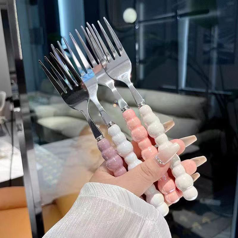 ส้อมด้ามมุกสำหรับของหวาน สเต็ก - Kitchen Gadgets Pasta บทวิจารณ์และราคา