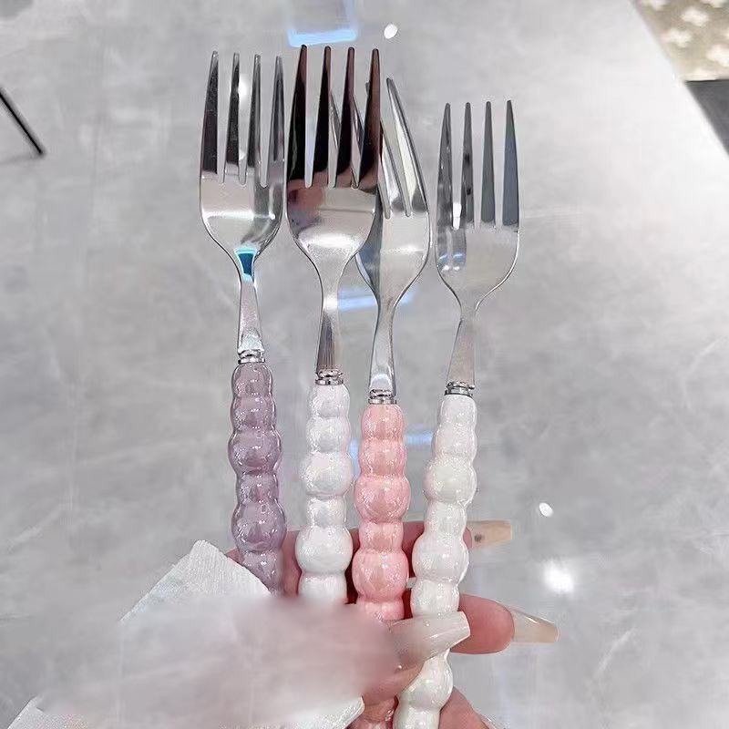 ส้อมด้ามมุกสำหรับของหวาน สเต็ก - Kitchen Gadgets Pasta บทวิจารณ์และราคา