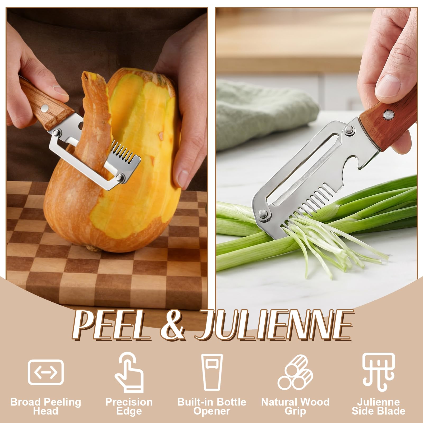 ที่ปอกผัก 3-in-1 พร้อมด้ามไม้แ - Vegetable Kitchen Gadgets บทวิจารณ์และราคา