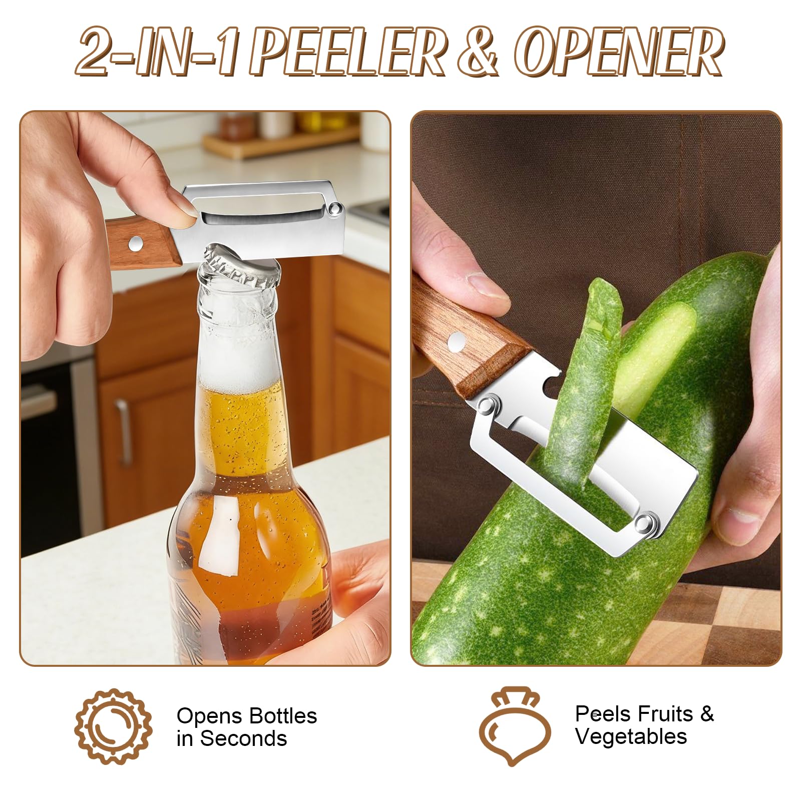 ที่ปอกผัก 3-in-1 พร้อมด้ามไม้แ - Vegetable Kitchen Gadgets บทวิจารณ์และราคา