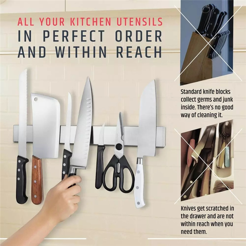 สแตนเลสสตีลขาตั้งมีด Strip Org - Magnetic Knife Strip บทวิจารณ์และราคา