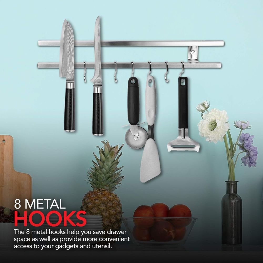 ที่วางมีดแม่เหล็กโลหะสแตนเลสขน - Magnetic Knife Strip บทวิจารณ์และราคา