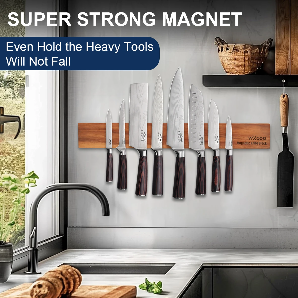ที่เก็บมีดแม่เหล็กไม้กระถินเทศ - Magnetic Knife Strip บทวิจารณ์และราคา