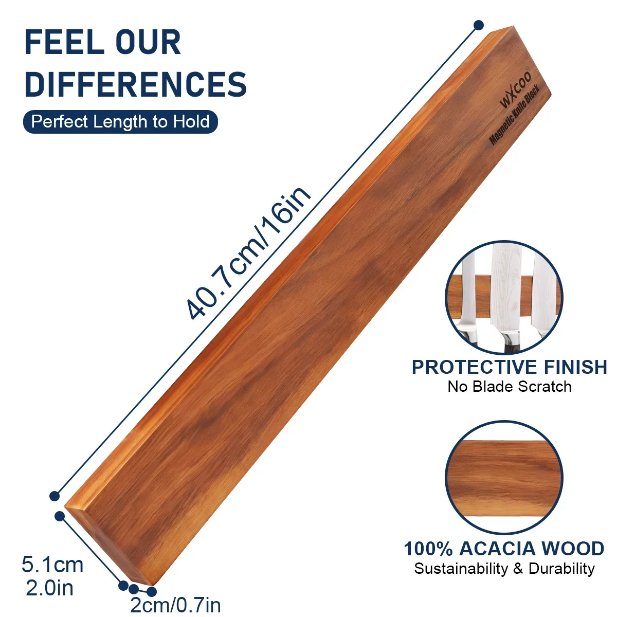 ที่เก็บมีดแม่เหล็กไม้กระถินเทศ - Magnetic Knife Strip บทวิจารณ์และราคา