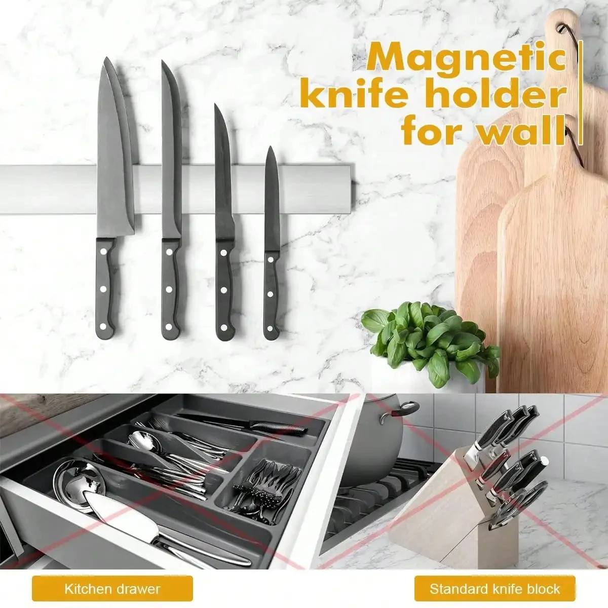 ที่แขวนมีดแม่เหล็กติดผนัง Lees - Magnetic Knife Strip บทวิจารณ์และราคา