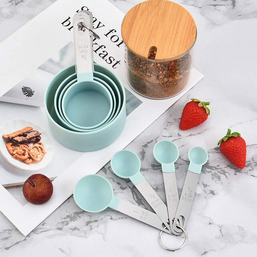 4 ชิ้น/8 ชิ้นถ้วยตวงพลาสติกชุด - Kitchen Gadgets Pakistan บทวิจารณ์และราคา