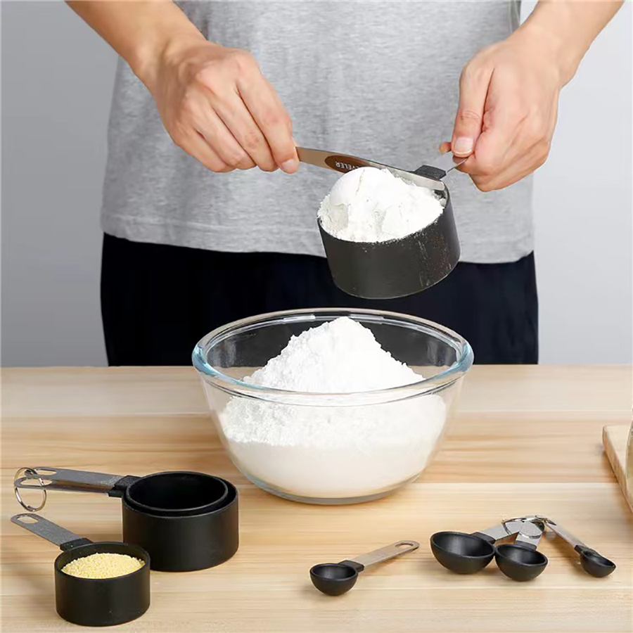 4 ชิ้น/8 ชิ้นถ้วยตวงพลาสติกชุด - Kitchen Gadgets Pakistan บทวิจารณ์และราคา
