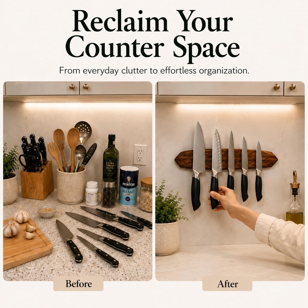 ที่แขวนมีดแม่เหล็ก - แถบติดผนั - Magnetic Knife Strip บทวิจารณ์และราคา